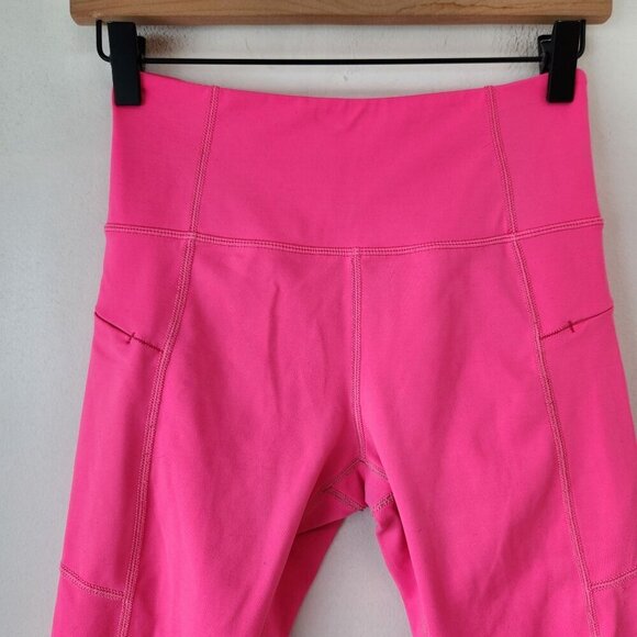 Zyia Active Leggings Hot Pink Cropped Pants Side Pockets Light and Tight 4 - Picture 3 of 7